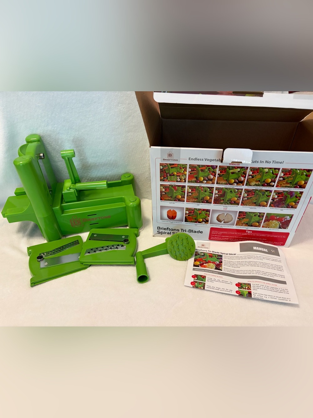 Brieftons Tri-Blade Spiral Slicer - Lime Green